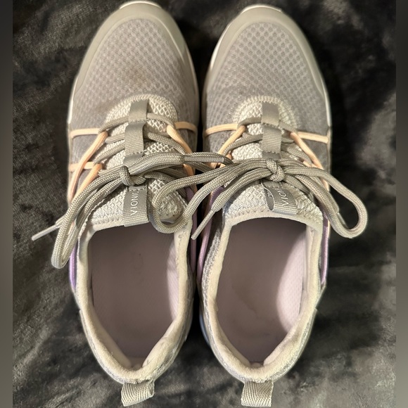 Vionic Zeliya Gray Lilac Peach Pink Orthotic Walking Fabric Lace Up Shoes 9.5 Wd - Picture 2 of 15